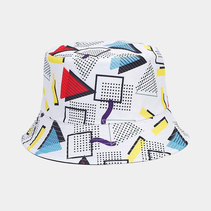 New Hawaii beach vacation bucket hat female tide D digital printing double-sided basin hat sun hat
