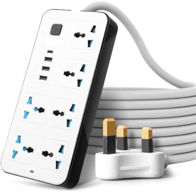 UK Standard Power Strip: Multi-Socket Panel with USB and Extension Cord