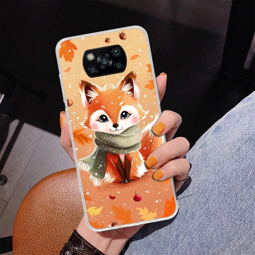 Animal Fox Phnoe Case for Xiaomi Poco X5 X6 X7 Pro X4 Gt F7 Ultra M8 M7 Redmi 15C 15 13C 13 12C 12 Unique Cover Coque Poco X7 X6