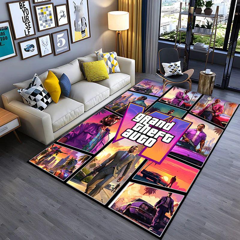 Vibes Vice City carpet printing Home Decor Art Protective pad Bathroom mat