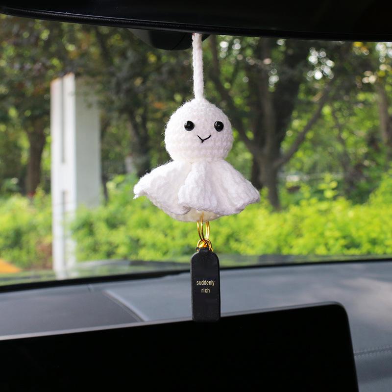 Car Interior Cute Sunny Doll Pendant - Plush Rearview Mirror Decoration