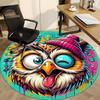 1pc Owl Hat Office Round Area Rug, Under Office Chairs Bedroom Living Room Home Decor, Room Deco