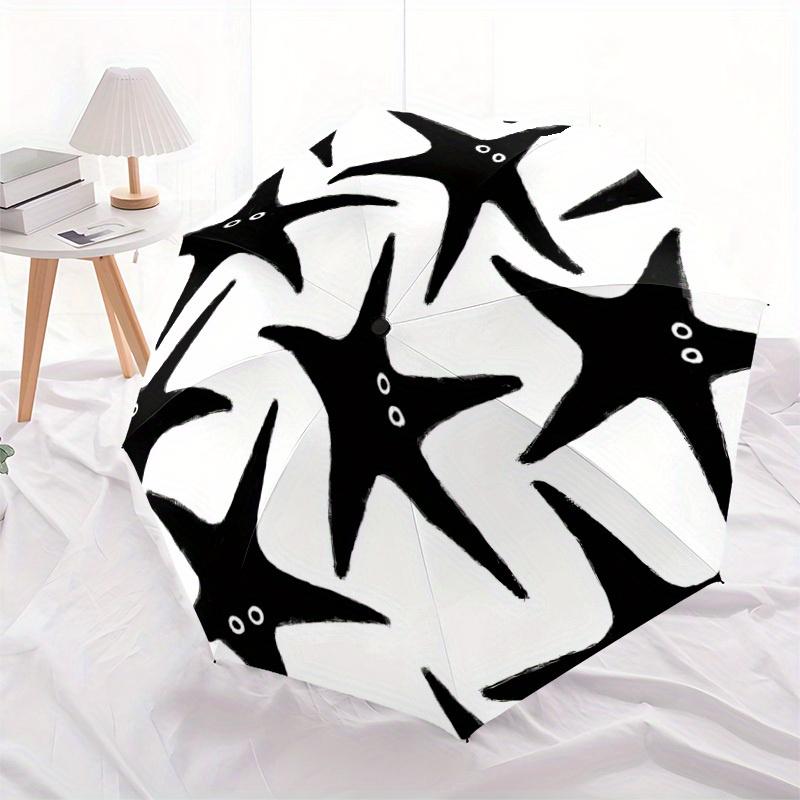 1pc Starfish Creatures Automatic Open/Close Umbrella with Windproof, Functional Design, 8-Rib Sturdy Canopy