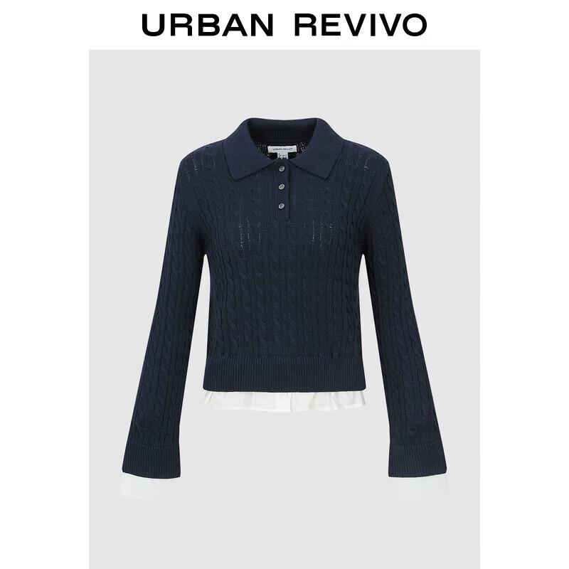 UR Women's Color Block Faux Two-Piece Knit Sweater