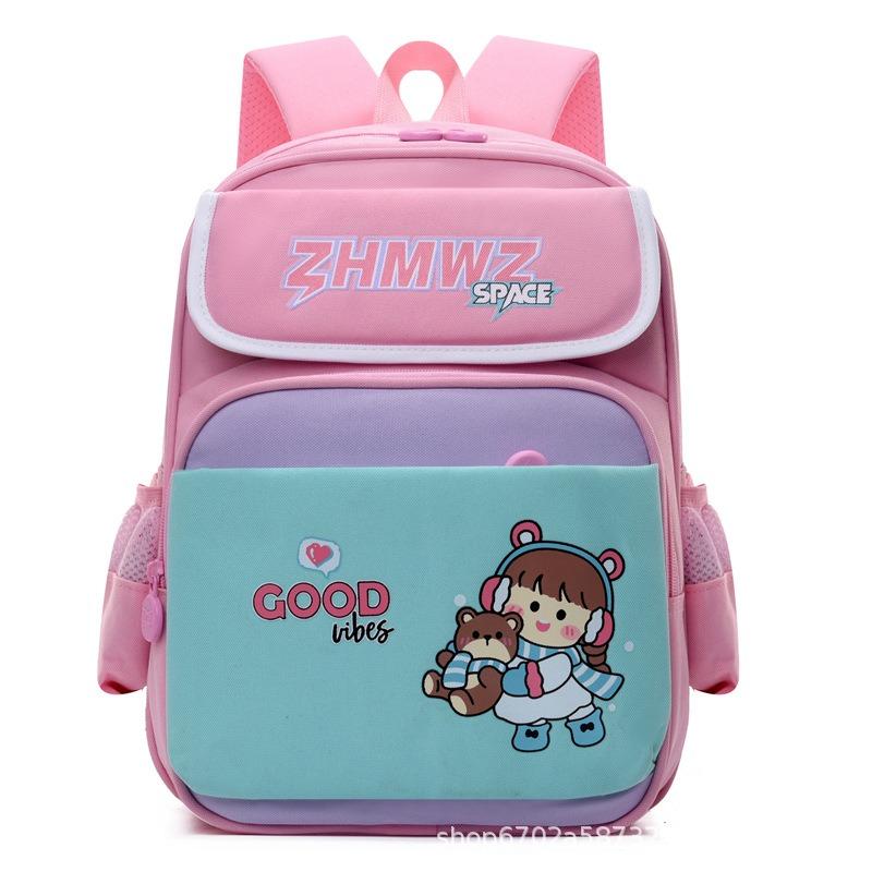 Cute Schoolbag Children Primary School Students Grade 1-3 Cartoon Backpack Boys and Girls Large Capacity Lightweight Weight Weight Reduction Backpack