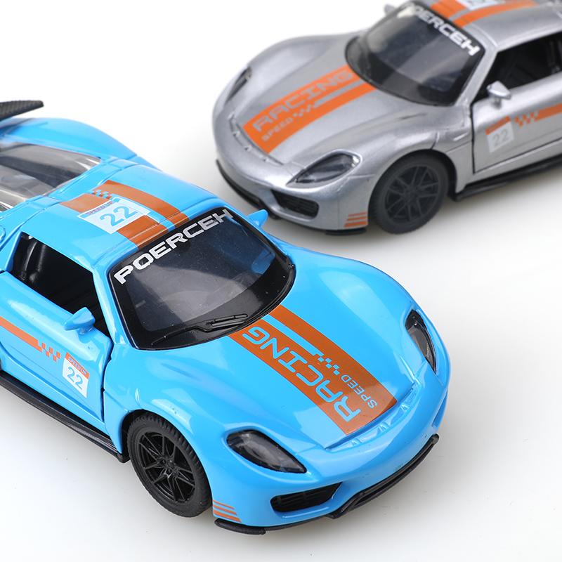 AABKN1 (bagged)1:36 Alloy Car Model Simulation 918 Porsche Racing Car Vehicle Pull Back Car Ornaments Collection Toys For Boy Children