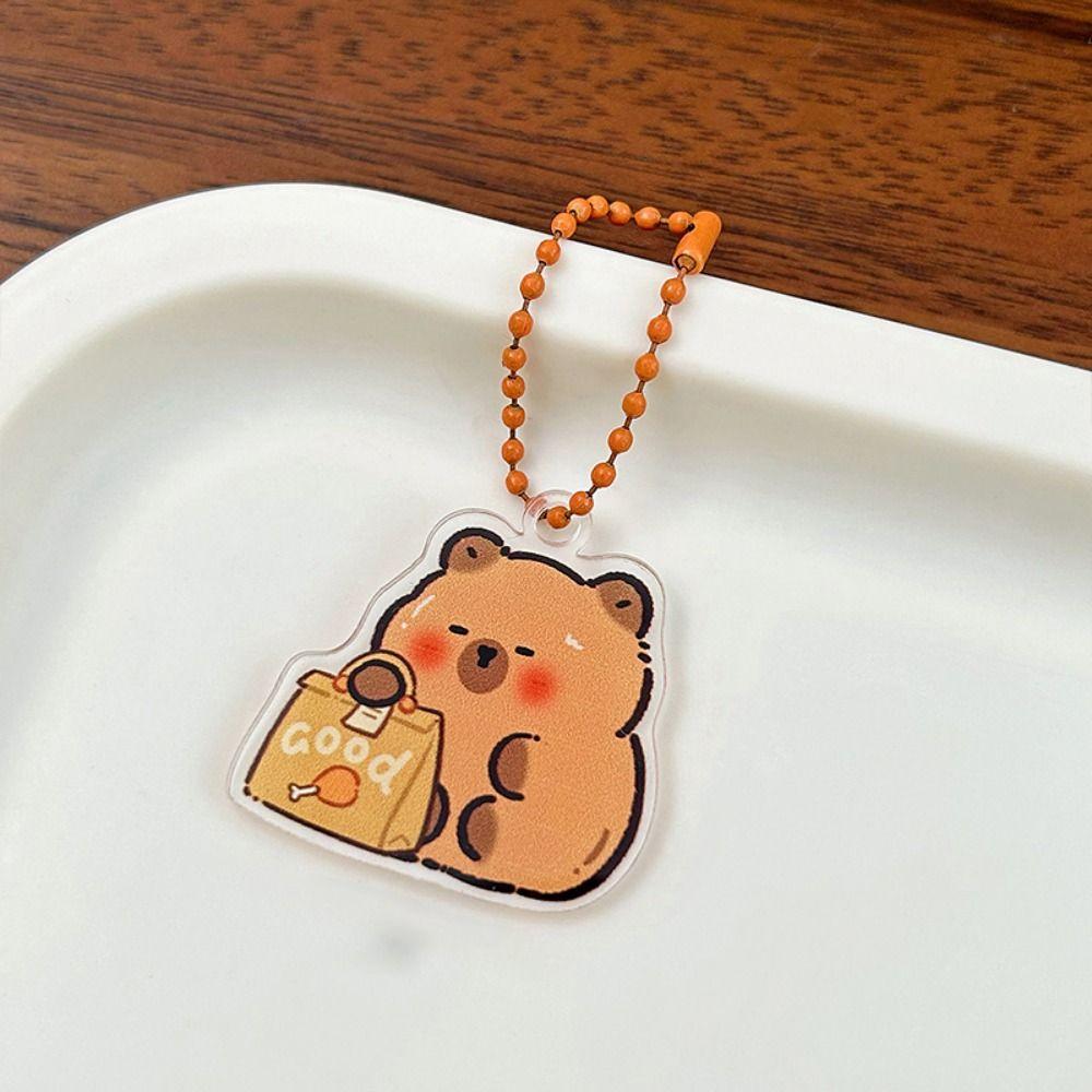 Funny Kapibara Bag Hanging Cute Capibara Pendant Fashion Capybara Acrylic Keychain  Unisex