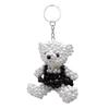 Faux Pearl Bear Rabbit Keychain Pendant Handmade Braided Lightweight Charm Key Chain Backpack Bag Accessory