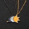 Couple Sun And Moon Spliced Cartoon Necklace Sun And Moon Metal Enamel Couple Necklace Pendant