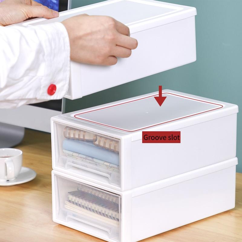 Stapelbare Schubladen-Aufbewahrungsbox für den Schreibtisch mit Auszug für Büromaterial