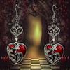 Orecchini Pendenti a Forma di Cuore Romantico con Smalto Rosso Drip Vittoriano per Donna Accessori Gioielli per Feste Gotica di Hallowmas Sposa Vampira