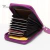 Coin Purse with 14 Card Slots Large Capacity Card Holder ID Window Anti-theft Zipper Closure Faux Leather Firm Stitching Portable Wallet