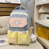 Schoolbag Backpack Large Capacity Contrasting Color Matching Cute Dopamine Backpack Leisure Korean Junior High School Campus Schoolbag Wholesale