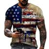 Men Women T-Shirts Star and Stripes Flag Digital Printing Graphic Tees Tops Casual Street Wear 3D Skull Personality T-Shirt Kid