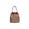 Coach Field 23 Classic Monogram Leather Dinosaur Print Tote Bag Women tote Brown Red C7769-B4TWJ