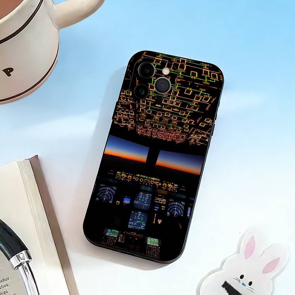 

A-Aeroplane Pilot Cockpit Phone Case Silicone Soft For IPhone 17 16 15 14 13 12 11 X XR Plus Pro Max Plus iPhone13PRO