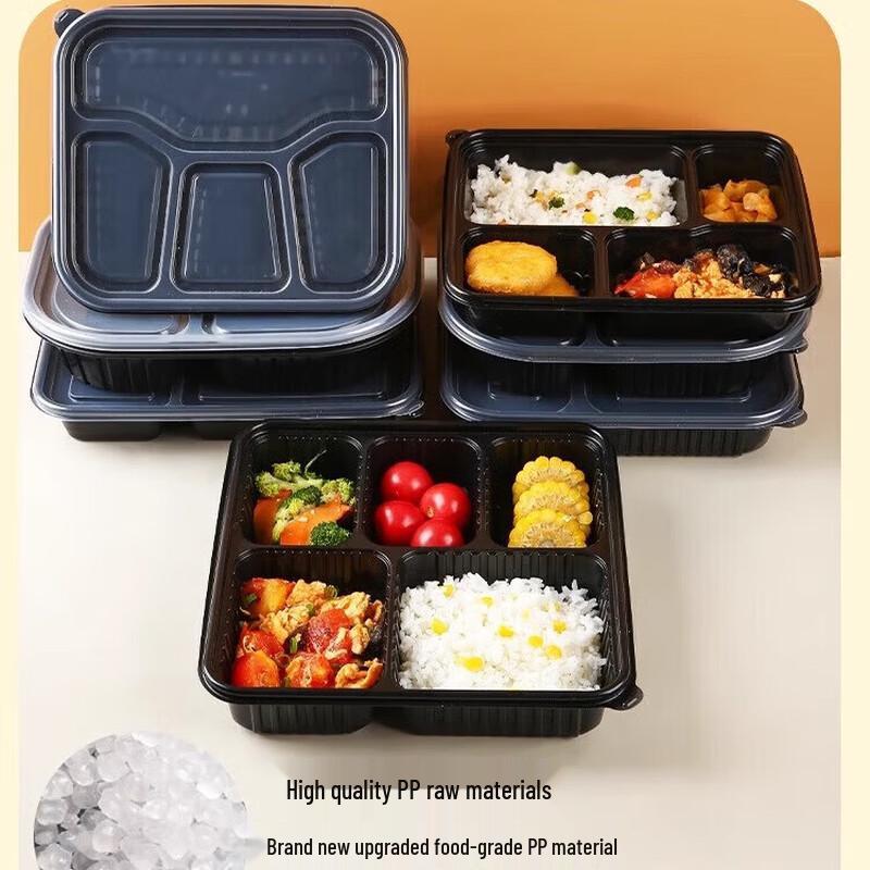 Disposable Food Container with 5 Compartments