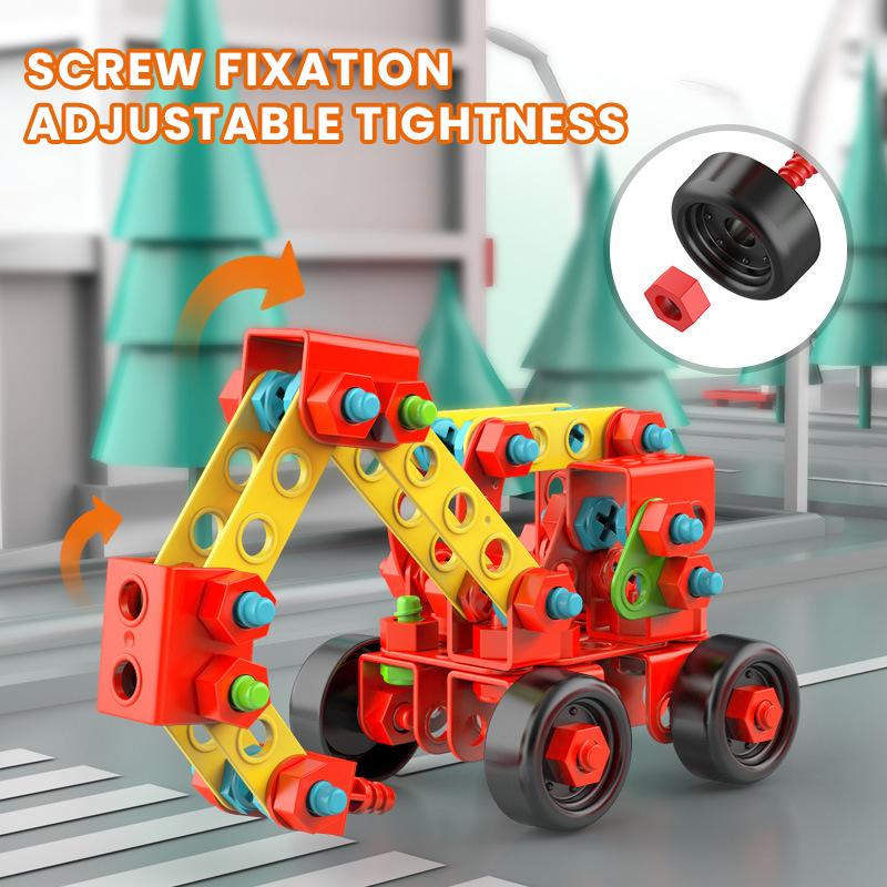 Kids Building Blocks Set Electric Drill Assembly Screw Toy Puzzle Multifunctional Educational STEM Toys for Boys Girls Birthday