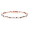 New 925 Pure Silver Rose Gold Bracelet Shining Classic Hip Hop Crystal Tennis Bracelet Women's Jewelry Fashion Wedding Gift