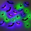 3D PET Glowing Bat LED Wall Stickers 12/24 PCS No Damage to Wall Decals for Halloween Family Gathering Party Decor