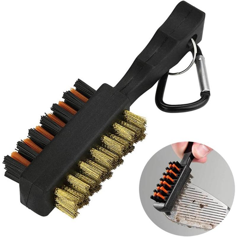 Golf Club Brush Cleaner Waterproof Design Cleaning Tools Portable Metal Lightweight Nylon Brushes for Golf Shoes Maintenance