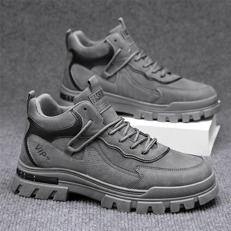 Męskie Szare Buty Sportowe Codzienne Buty Turystyczne Buty do Biegania Buty Skateboardowe dla Studentów Duży Rozmiar Wysokie