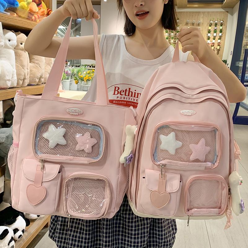 Children's Schoolbags Elementary School Girls Junior High School College Students Two Piece Set Large Capacity Backpacks