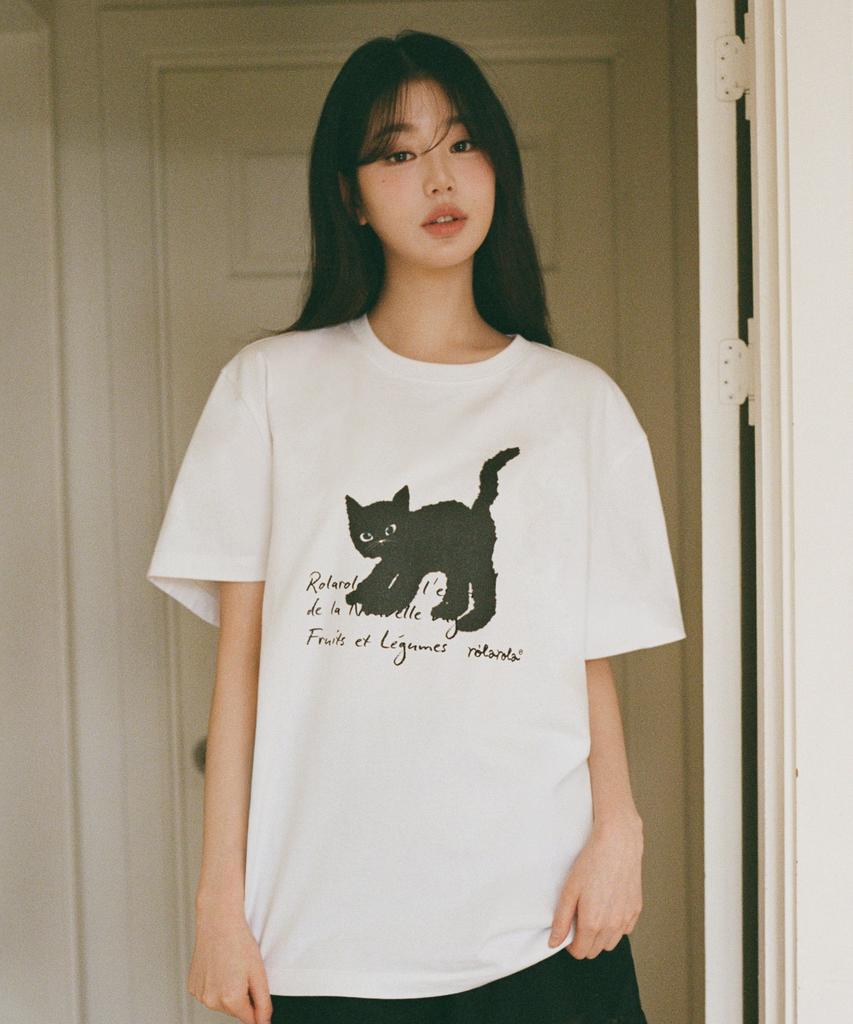 ROLAROLA Rola Cat Friends Loose Fit T-Shirt White