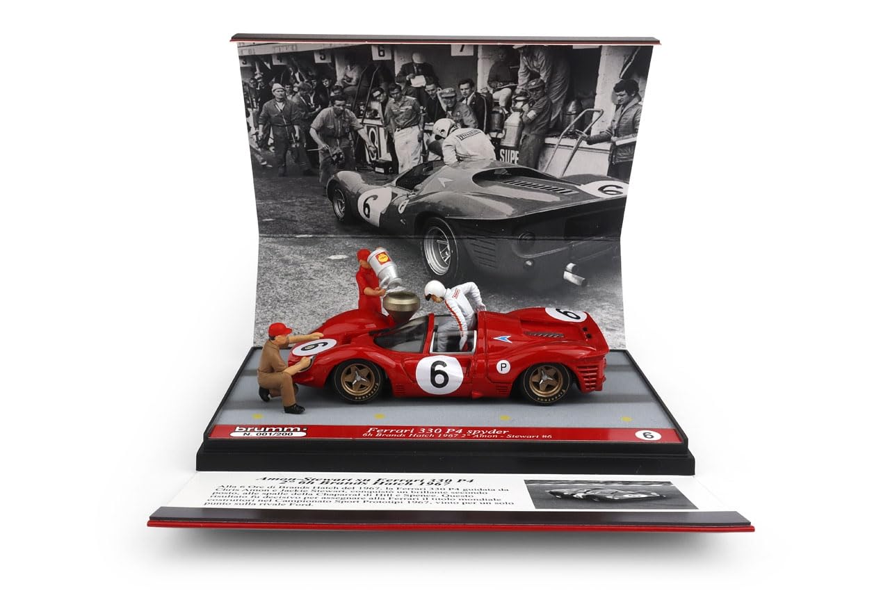 Brumm 1/43 Ferrari 330 P4 Spider 6-часовая гонка на выносливость в Брэндс-Хэтче BRUMM #6 C. Амон Ж. Стюарт