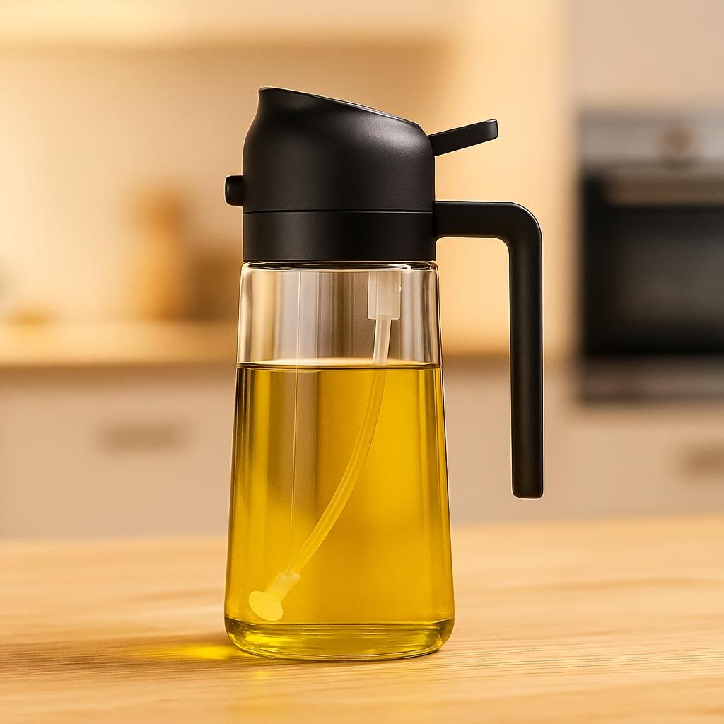 4-Pack Glass Oil Bottles – 15.89oz, Dual-Use Spray & Pour, Drip-Proof, for Air Fryer, Olive Oil, Soy Sauce, Easy to Clean United States чёрный
