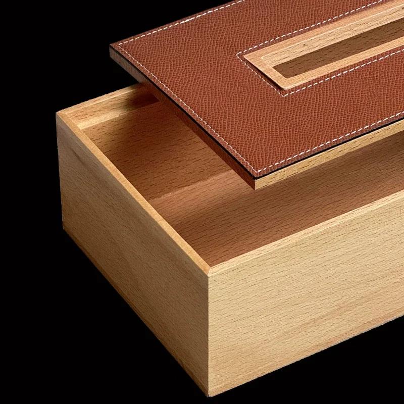 For Luxus Holz Tissue Boxen Leder Lagerung Ästhetische Tissue Boxen Organizer Serviette Halter Kaffee Tische Serviette Box Schla