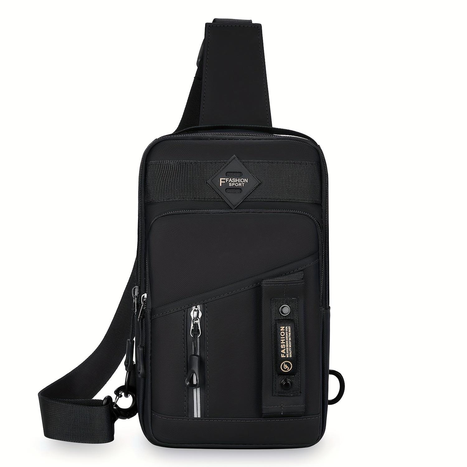 

New Men Shoulder Bags Chest Bag Multifuncial Crossbody Bags Travel Sling Bag чёрный