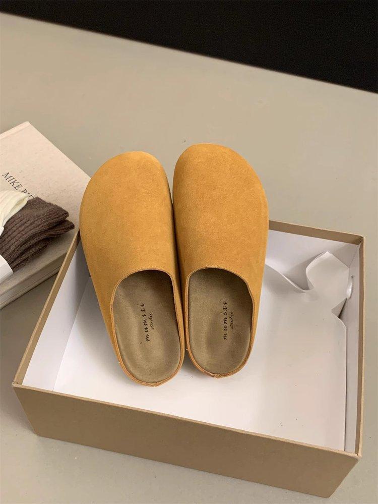 

Retro niche versatile Boken shoes women s shoes autumn 2025 new thick-soled one-pedal lazy bag head half slippers 35