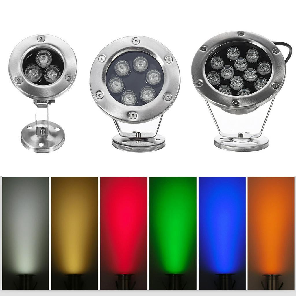 3W/6W/12W  RGB Outdoor IP68Waterproof Colorful Water Spotlight Swimming Pool Light Fountain Light Led Underwater Light