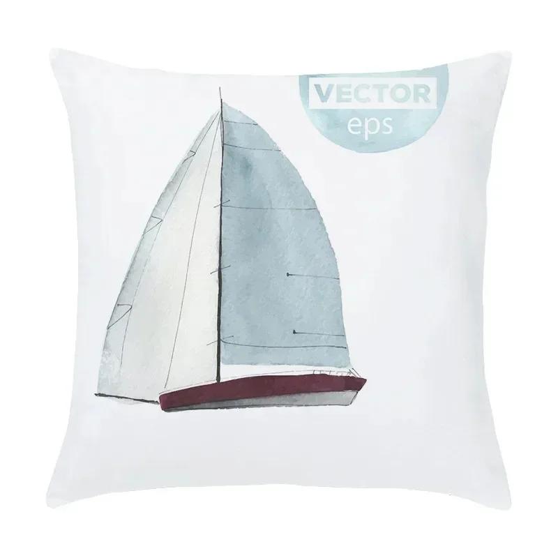 

Роскошный домашний декор, наволочка для подушки, наволочка для дивана в гостиной, наволочка с рисунком морского воздушного шара, маяка 66x66cm бордовый