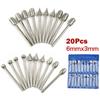 Emery Grinding Burr Set 20pcs 3mm Shank For Rotary Tools Used In Engraving Cutting Polishing Carving And Finishing