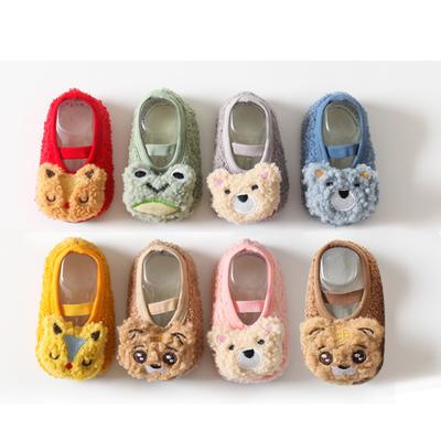 Jesień Zima Cartoon Baby Prewalker Skarpetki Antypoślizgowe Dziecięce Kapcie Domowe Skarpetki Miękkie Podeszwy Niemowlęce Słodkie Pierwsze Buty do Chodzenia