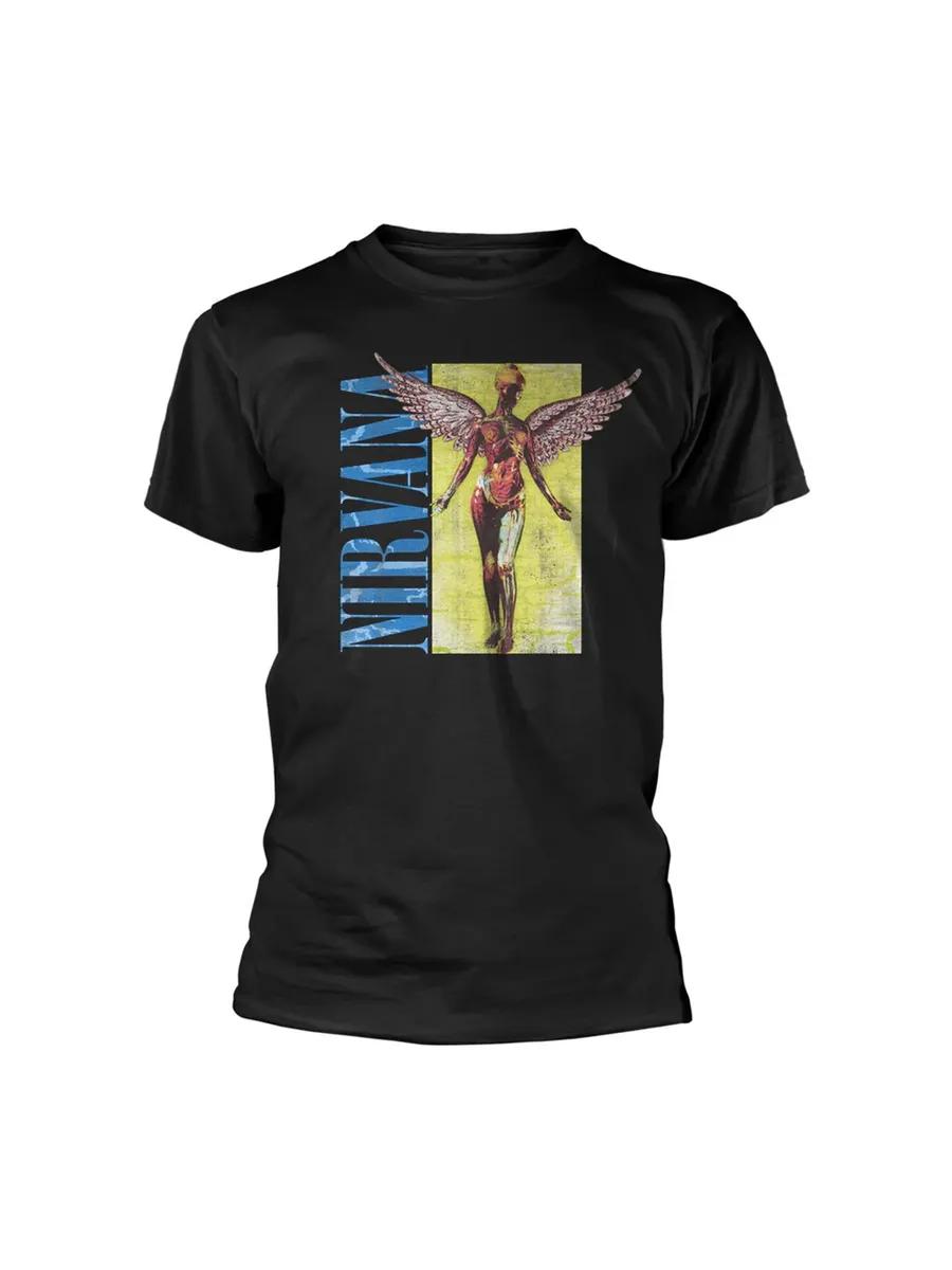 

Men s NIRVANA Graphic T-Shirt, 100% Cotton Crew Neck Short Sleeve Tee, Casual Summer Top for Daily Wear and Gift S