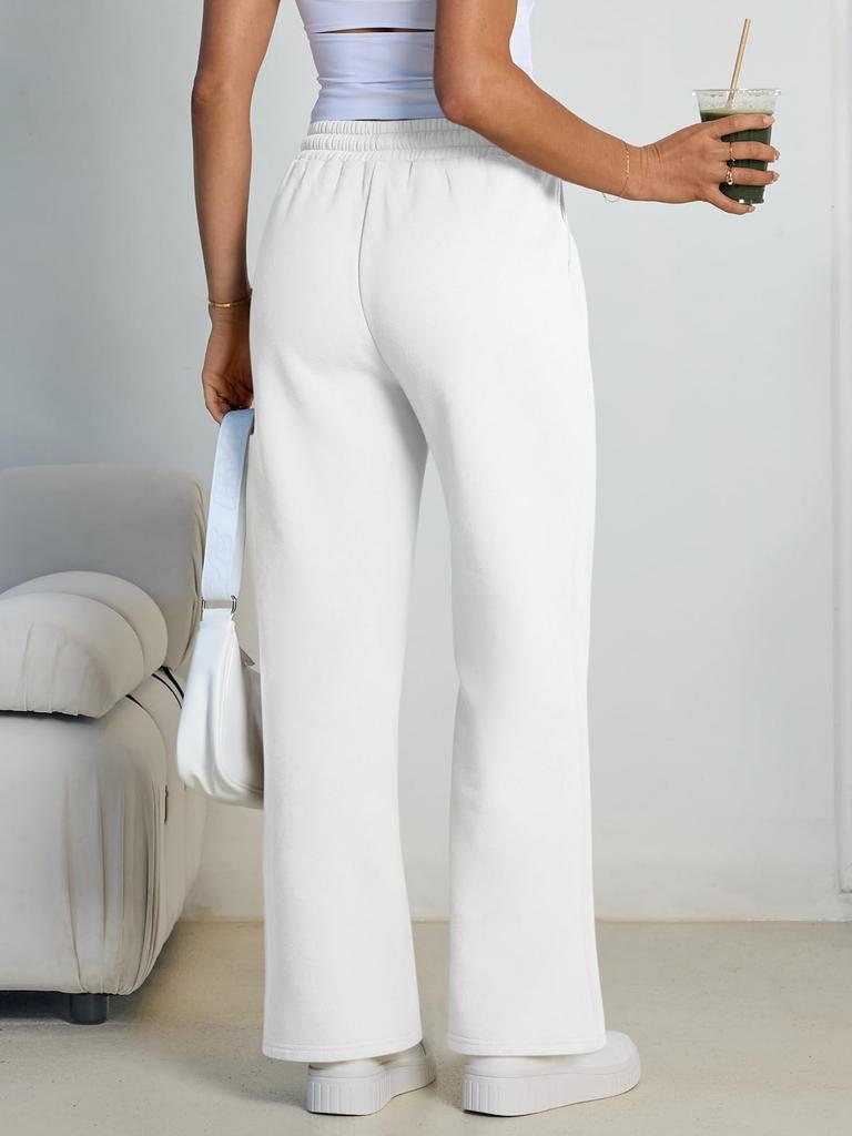 Style Women's Wide-leg Sports Pants, with Pockets, Casual Drawstring Pants, Suitable for Pairing with Casual Wear and S
