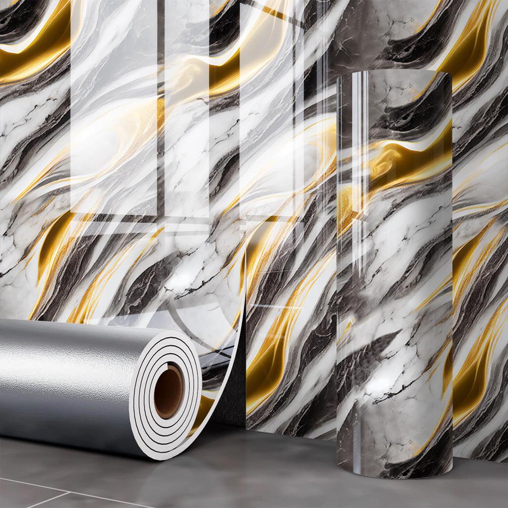 Samoprzylepna Wodoodporna Tapeta z Płytki Marmurowej na Ściany Łazienki