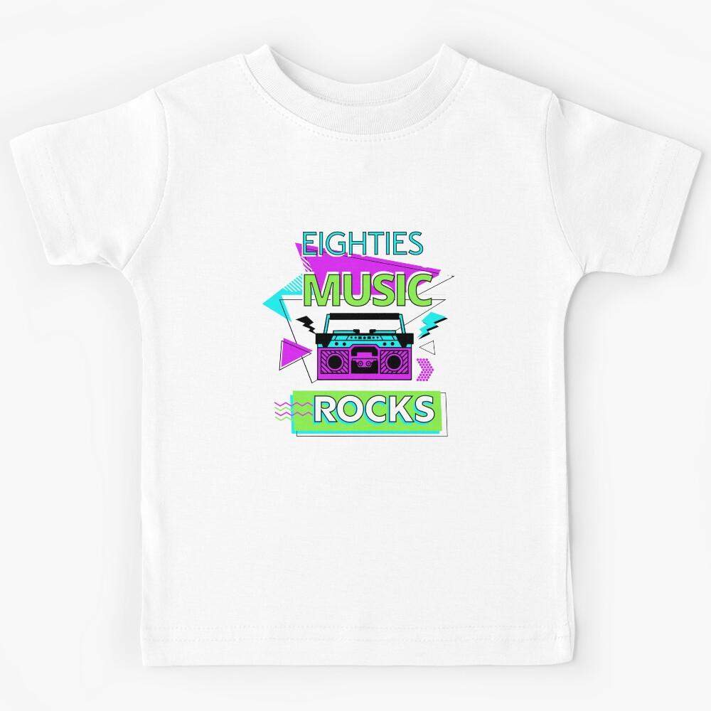 Eighties Music Rocks - Retro 80 s Music Fan Kids T-Shirt 140