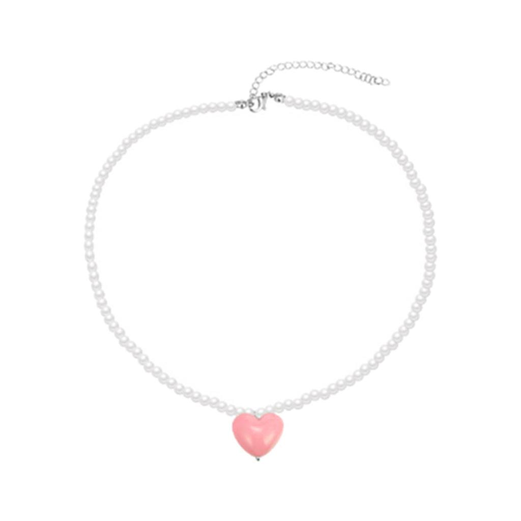 Heart Pearl Necklace Women Collarbone Chain Temperament Jewelry Wedding Gift
