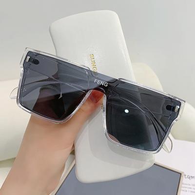 Online-Sonnenbrille mit großem Rahmen und winddichter F-Sonnenbrille für Damen, Disco-Ins-Sonnenbrille, gelbe Brille für Herren zum Autofahren mit UV-Schutz.