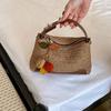 Striped Straw Baguette Small Bag Portable Messenger Women's Bag