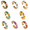 Verstellbarer Blumen-Emaille-Ring Bunter Verlobungs-Öffnungsring Schmuck Geometrischer Blumen-Fingerring Hochzeit
