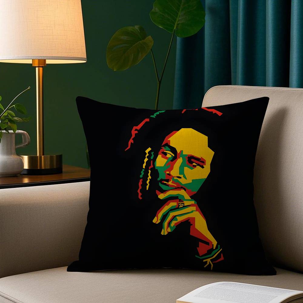 Singer Reggae Rock Pillow Case Short Plush Print Cushion Cover Square Throw Pillow Covers Sofa Home Decor