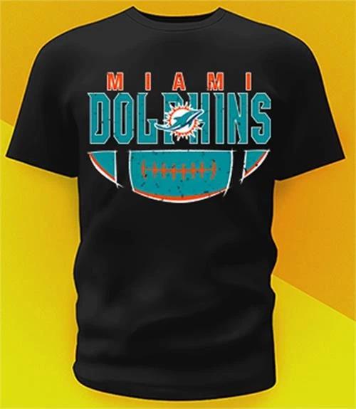 Koszula Miami Dolphins z efektem postarzenia Rozmiary od młodzieżowych do dorosłych 6XL