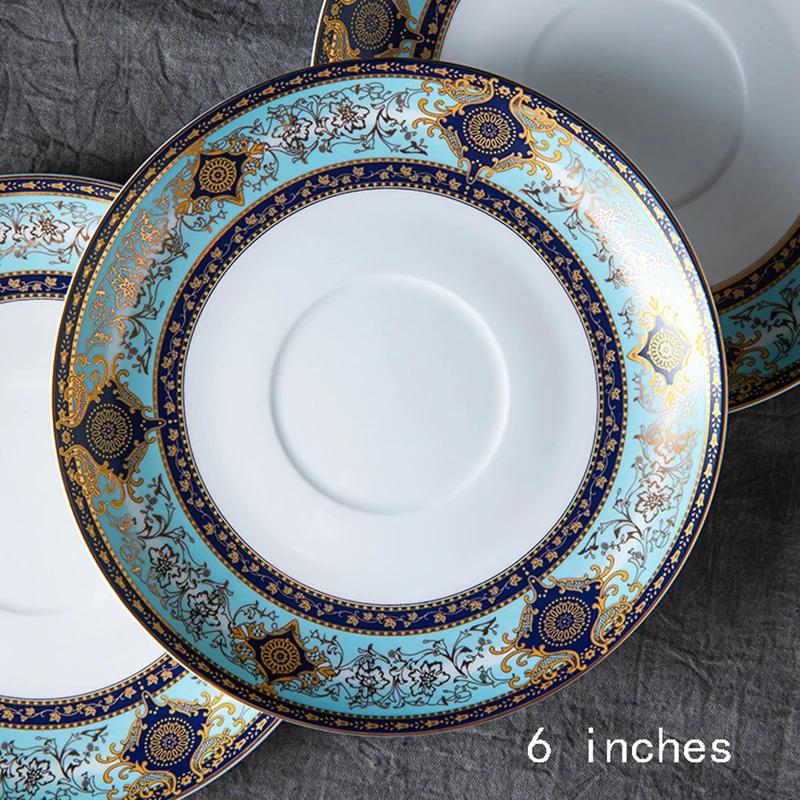 

Легкая роскошная круглая керамическая тарелка для стейков в ресторане высокого класса, плоские тарелки для изысканных блюд, изысканная бытовая посуда