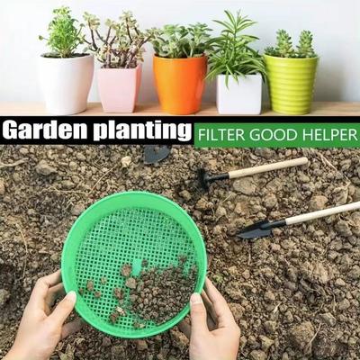 Plastic Garden Sieve Home Garden Tool Fine Mesh Soil Sieve Mining Sand Sifter Potting Sieve For Plant Soil Stone Sifting