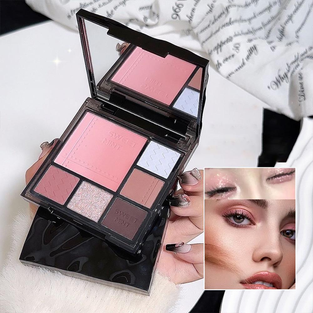 Gradient eyeshadow palette, atmosphere, eyeshadow, high-gloss, repairing blush, all-in-one multi-function integrated palette